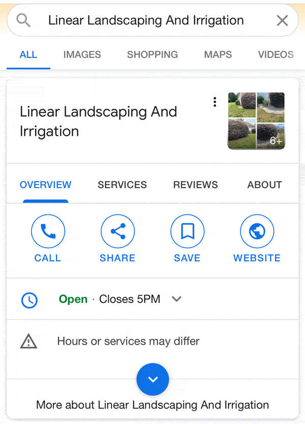 A Deep Dive Into Google My Business Listings image Google My Business Knowledge Panel Mobile View