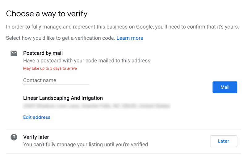 A Deep Dive Into Google My Business Listings image Google My Business Step 12: Choose Verification Method