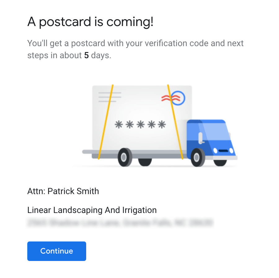 A Deep Dive Into Google My Business Listings image Google My Business Step 12: Postcard is on its way!