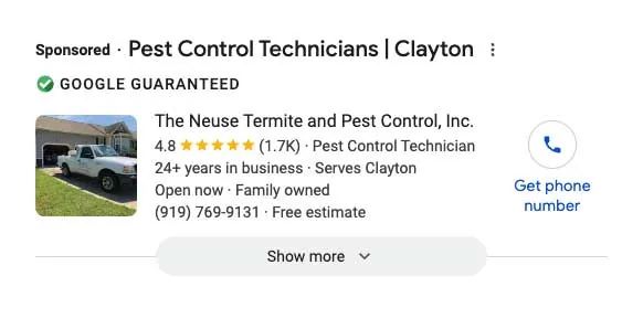 Why Your Pest Control Win the Google 3-Pack Needs image The Neuse: Google LSA