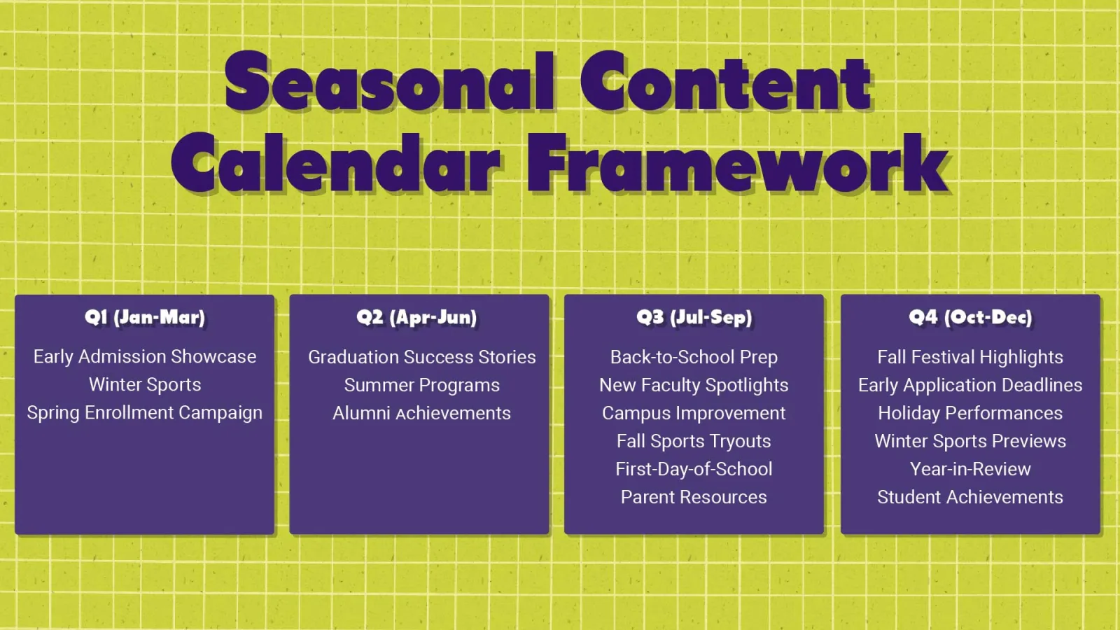 School Marketing Strategy From Scratch: Where to Begin image seasonal program calendar framework