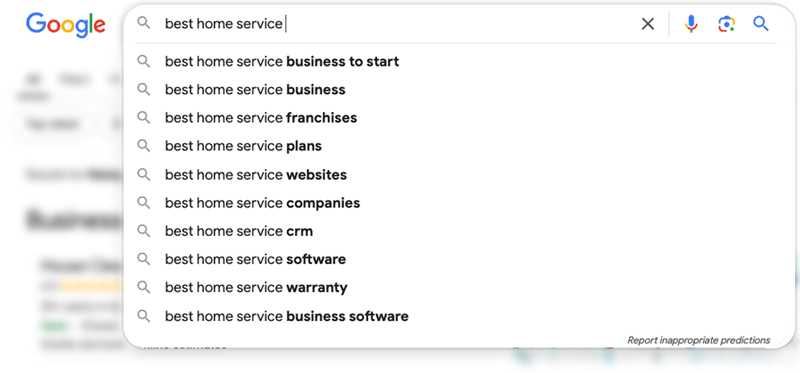 Google search suggestions (the LSI) 