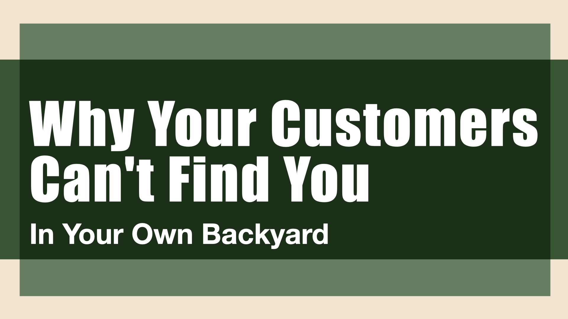 Presentation: Why your customers can