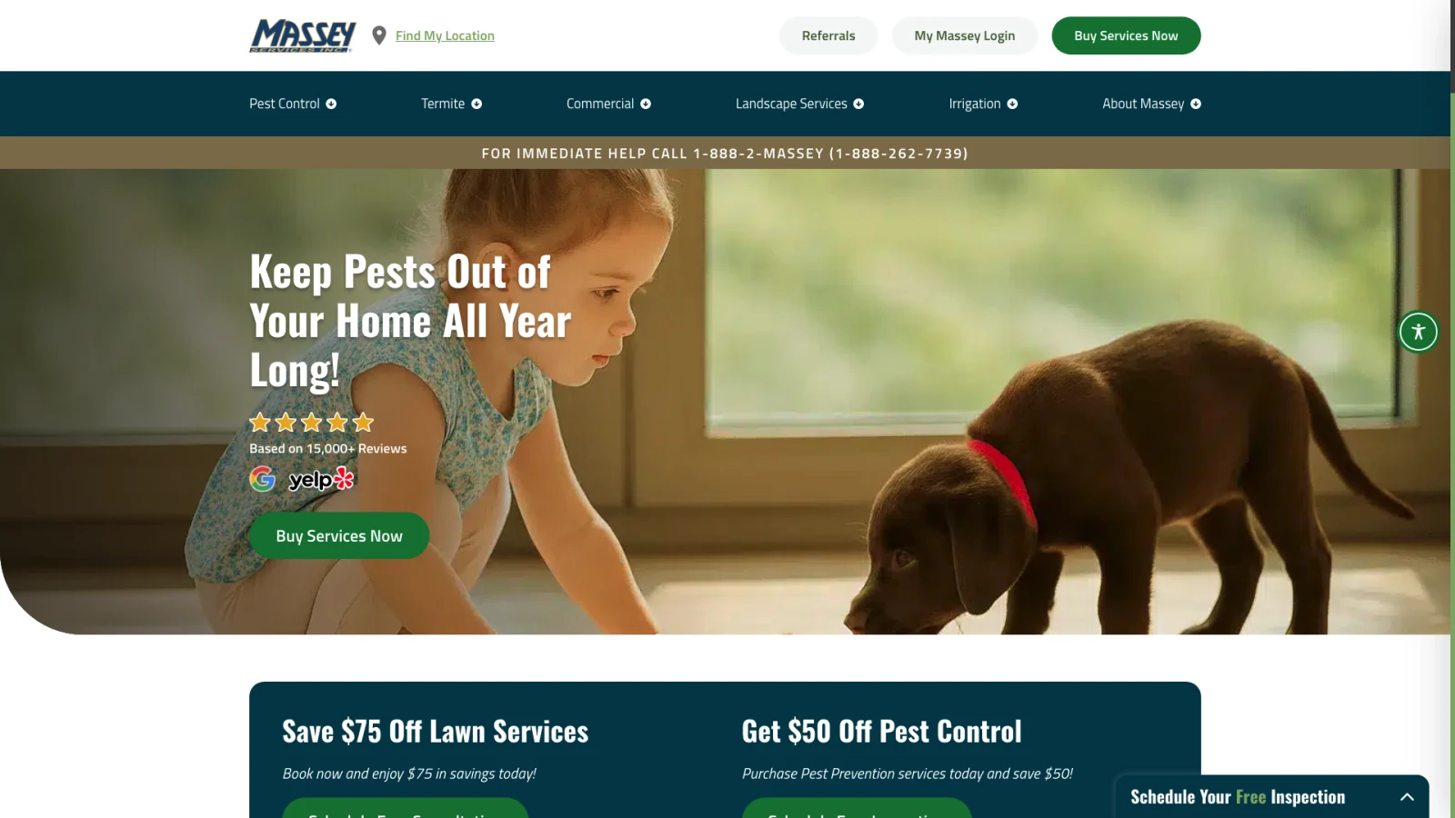 Why Certain Layouts Instantly Feel “Right”: the Psychology image Screenshot showing Massey Services Inc.