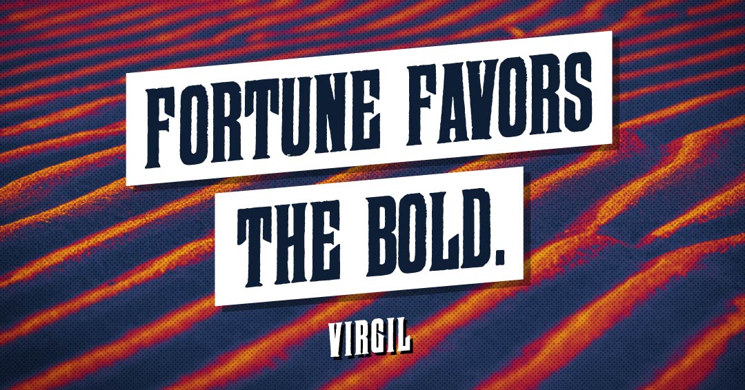 Fortune favors the bold. &ndash;Virgil quote