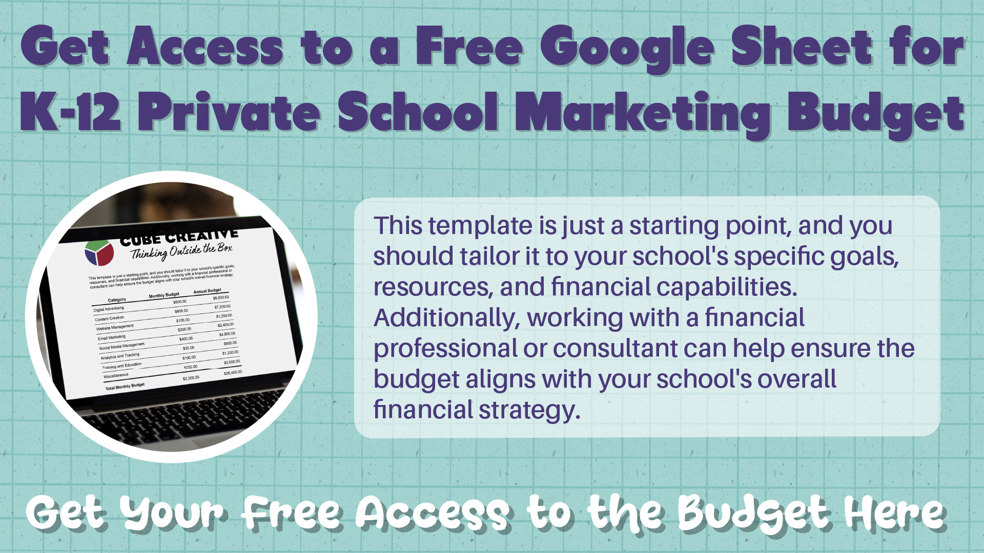 Get Access to a Free Google Sheet for K-12 Private School Marketing Budget