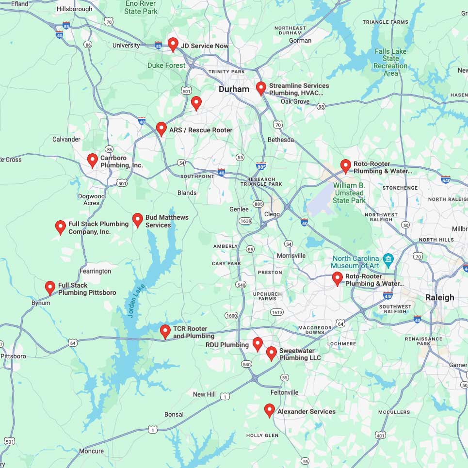 Water Heater Installation in North Carolina in Google Maps - Screenshot from Google