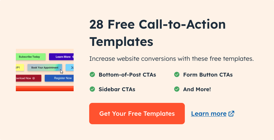 CTA example: HubSpot