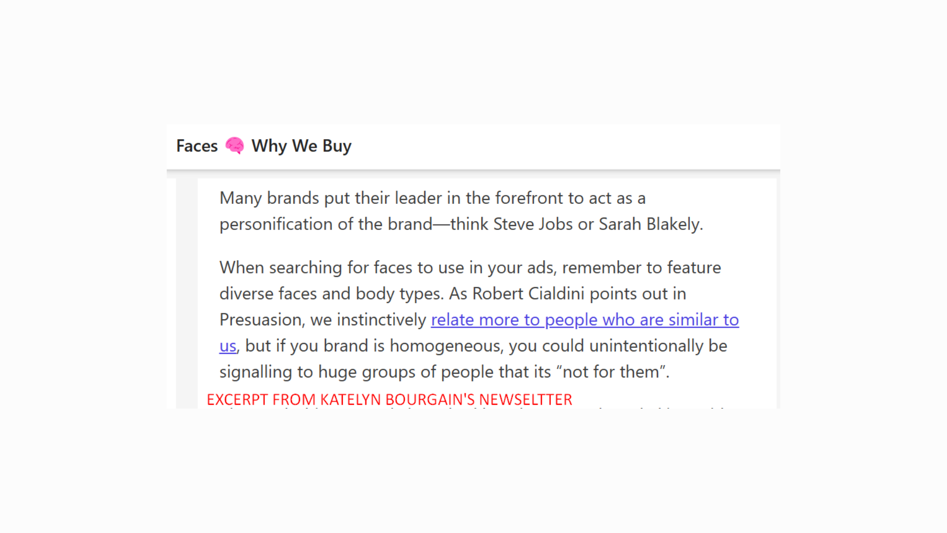 customer faces building trust, and using customers with diverse voices, features, and looks imbibes familiarity, urging customers to buy more.  