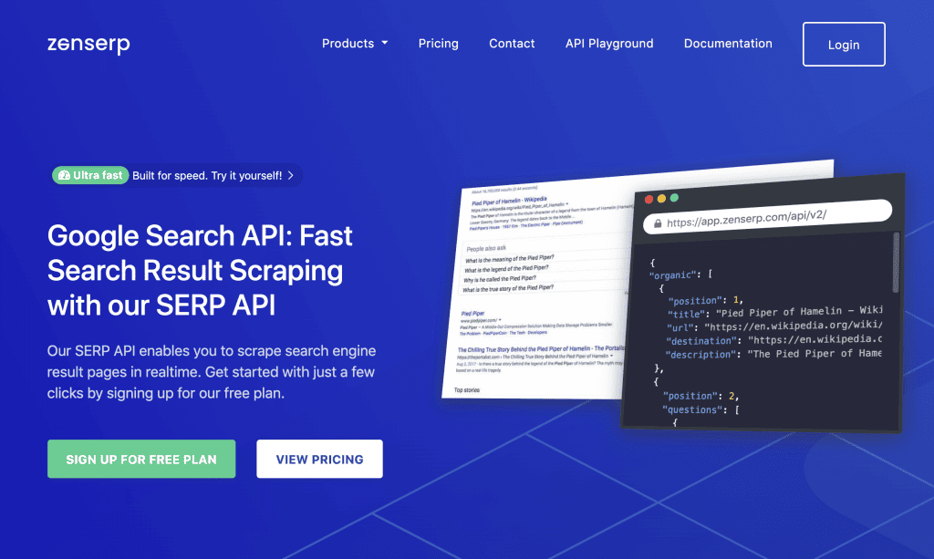 Zenserp screenshot