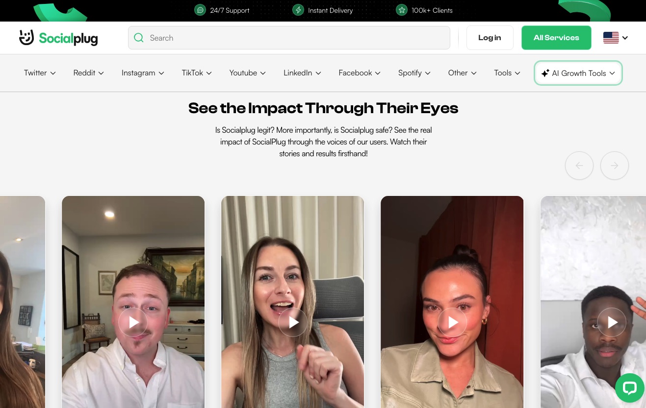 Screenshot showing SocialPlug
