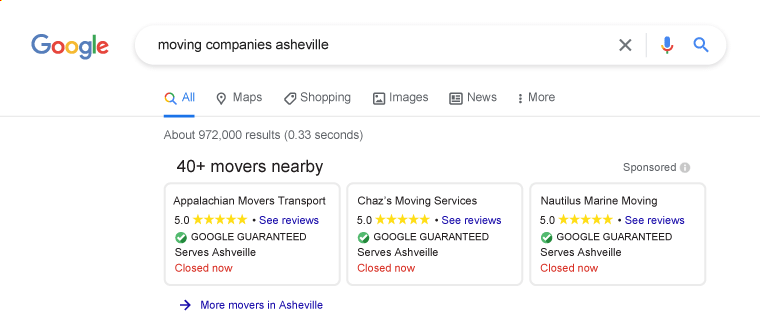 Google Local Service Ads Example