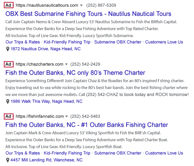 Local PPC image Google Local PPC Ad Example
