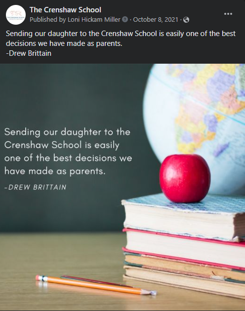 Local Social Media Marketing for Asheville Firms image Crenshaw School
