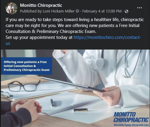 Local Social Media Marketing for Asheville Firms image Monitto Chiropractic